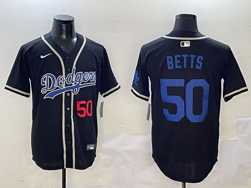 Men Los Angeles Dodgers #50 Betts Black Fashion Game 2025 Nike MLB Jersey style 2->los angeles dodgers->MLB Jersey